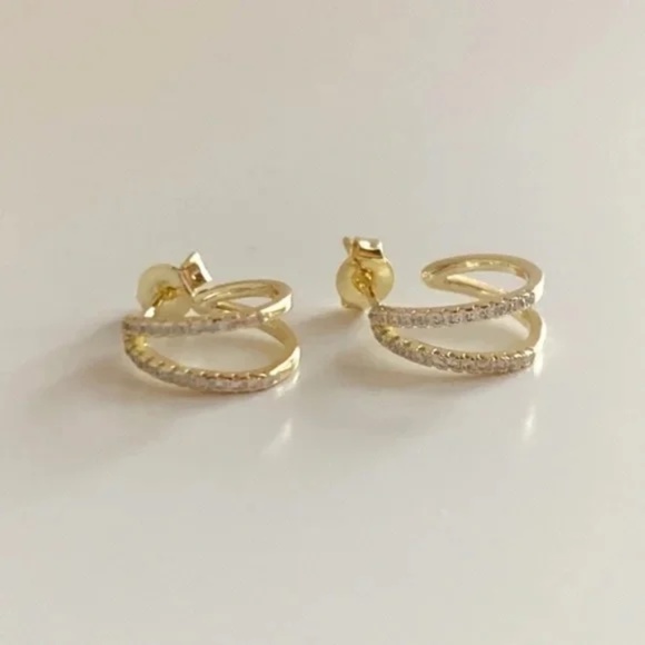 NEW SHASHI Pave Earrings - Picture 2 of 4